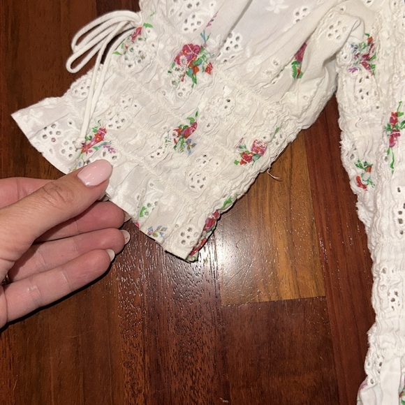 For Love + Lemons Tarte Floral Eyelet Blouse - Picture 6 of 6